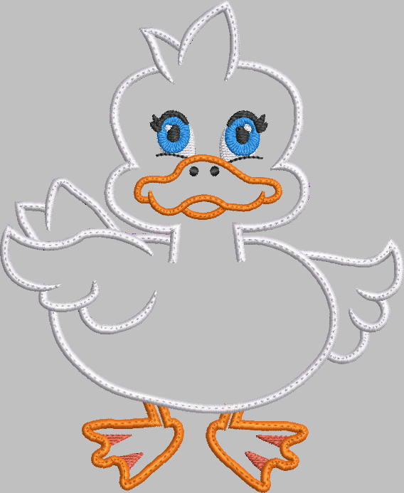 Duck Applique Embroidery Design