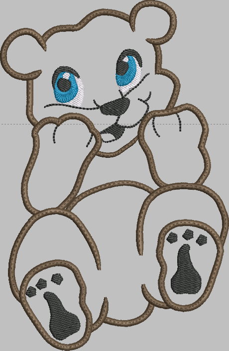 Bear Cub Applique Embroidery Design