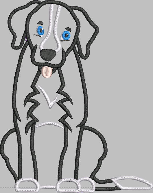 Dog Applique Embroidery Design