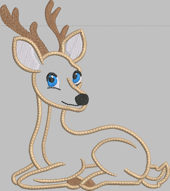 Deer Applique Embroidery Design