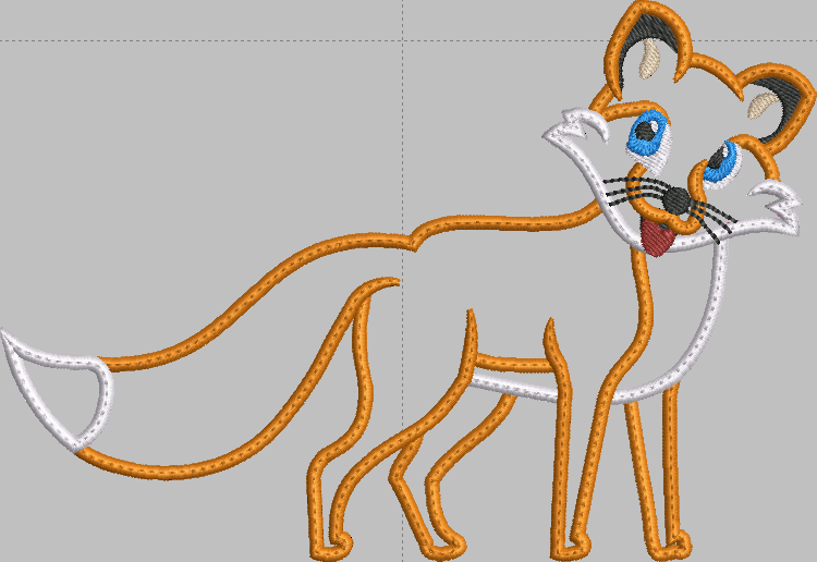 Fox Applique Embroidery Design