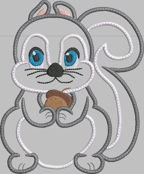 Squirrel Applique Embroidery Design