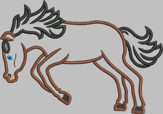 Foal Applique Embroidery Design