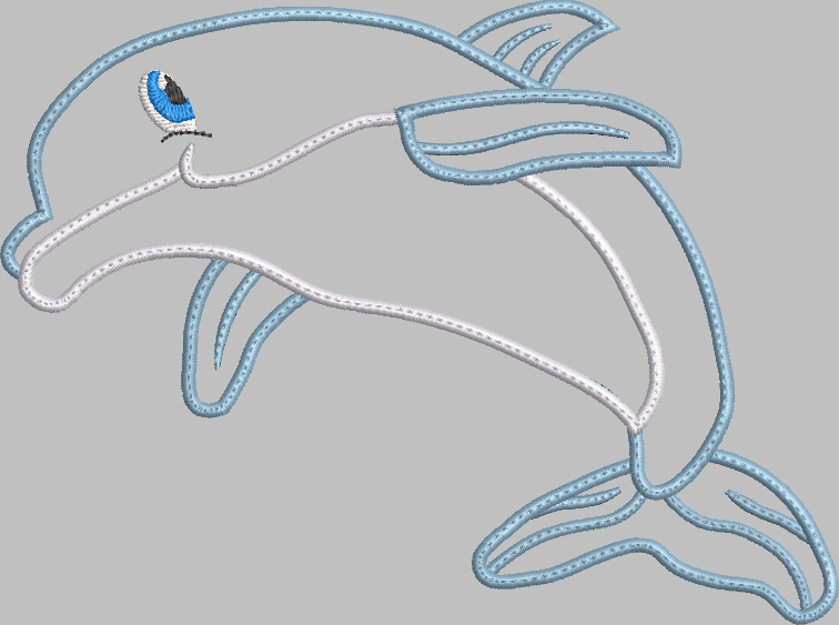 Dolphin Applique Embroidery Design