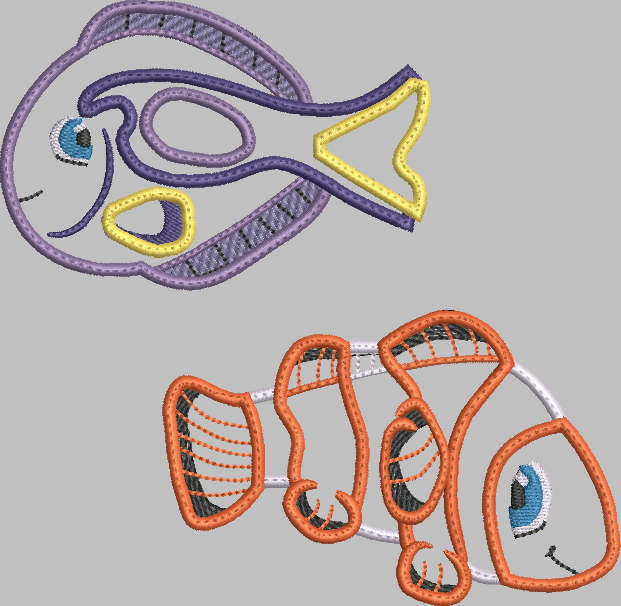 Fish Applique Embroidery Design