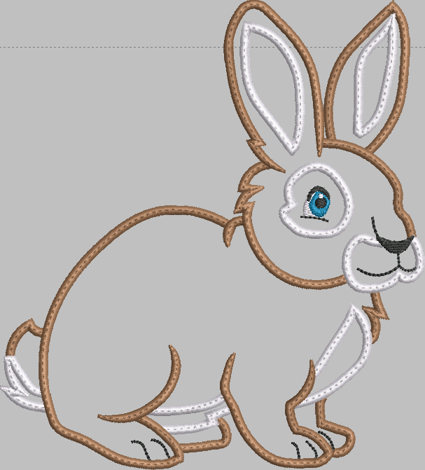 Rabbit Applique Embroidery Design