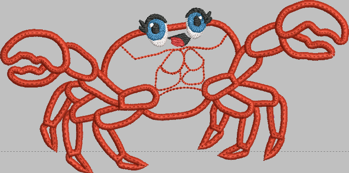 Crab Applique Embroidery Design
