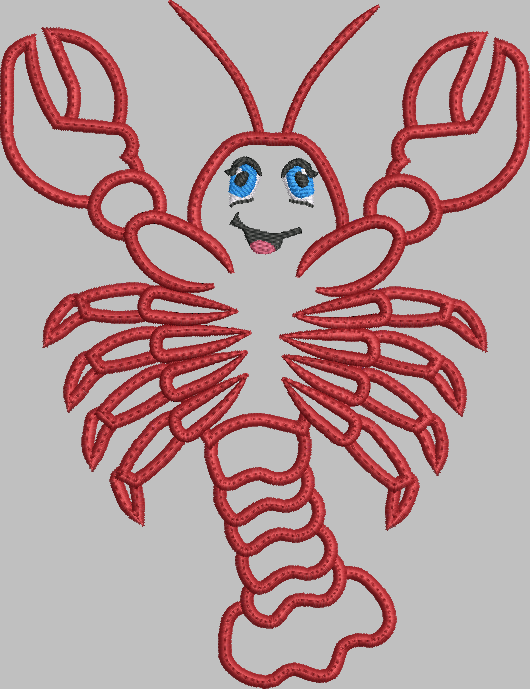 Lobster Applique Embroidery Design