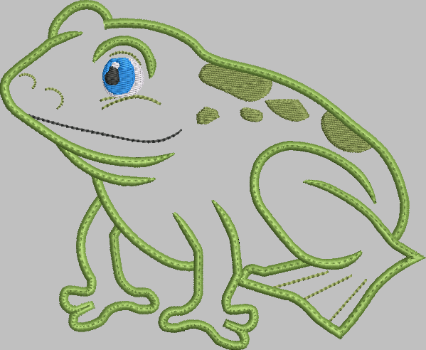 Frog Applique Embroidery Design