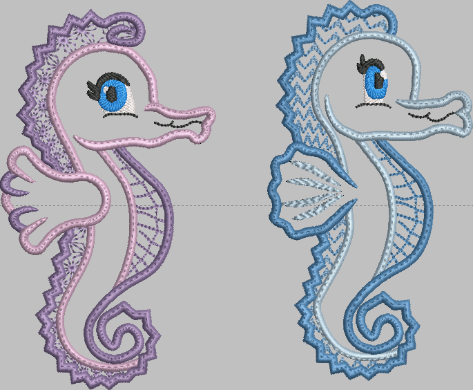 Seahorse Applique Embroidery Design