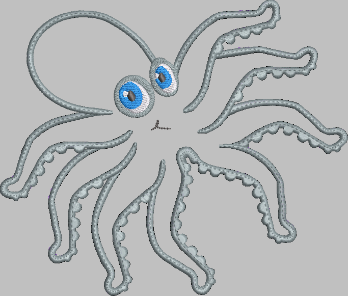 Octopus Applique Embroidery Design