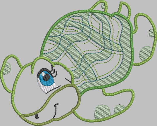 Turtle Applique Embroidery Design
