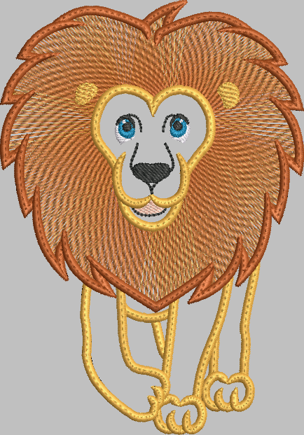 Lion Applique Embroidery Design