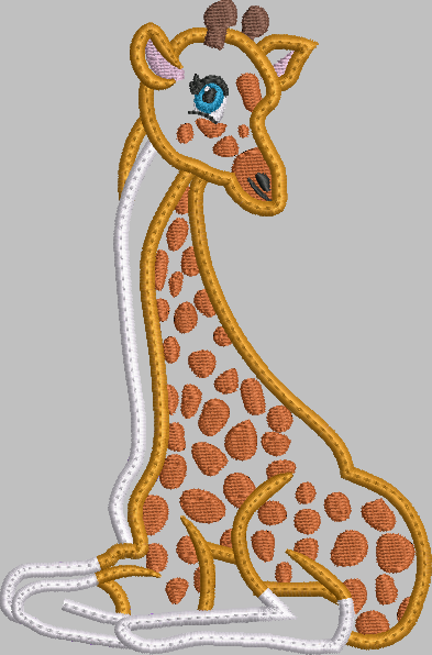 Giraffe Applique Embroidery Design