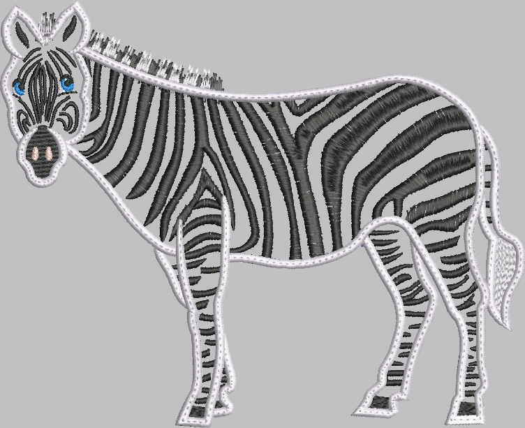 Zebra  Applique Embroidery Design