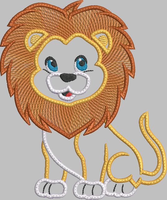 Lion Cub Applique Embroidery Design