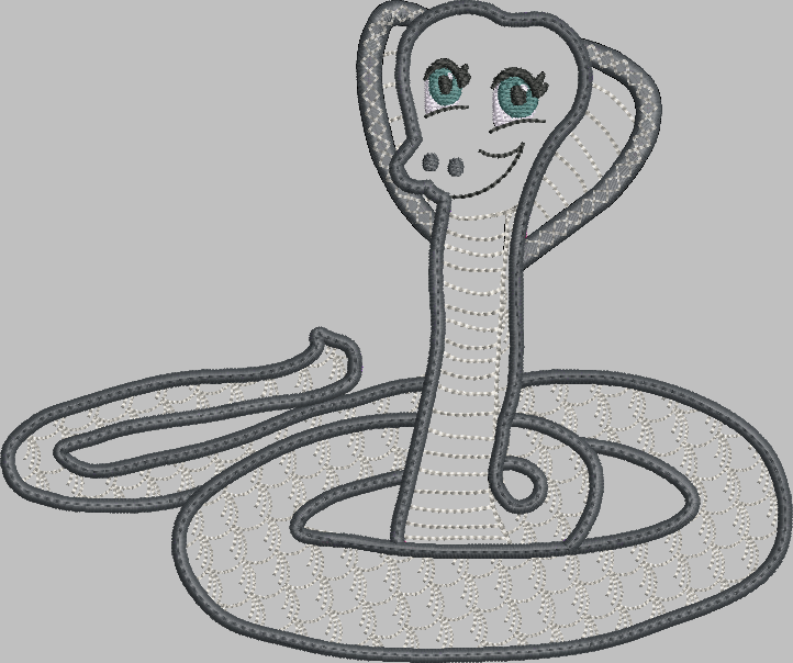 Cobra Applique Embroidery Design