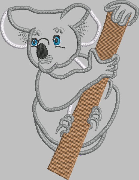 Koala Applique Embroidery Design