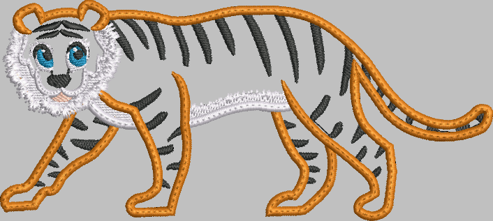 Tiger Applique Embroidery Design