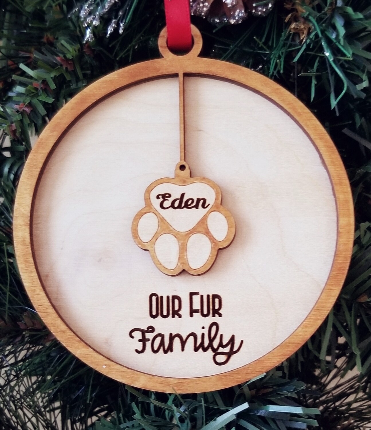 Fur Family Wood Ornaments