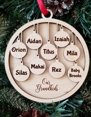 Family Name(s) Wooden Ornament