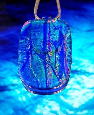 Abstract Blue Fused Glass Pendant