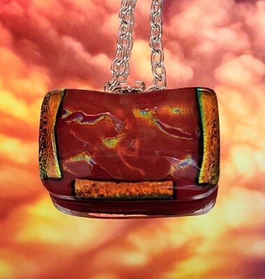 Fire and Ice Fused Glass Pendant