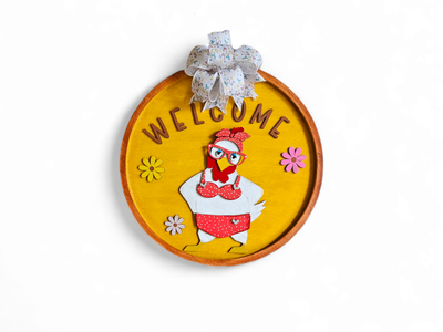 Welcome Chicken Doorhanger