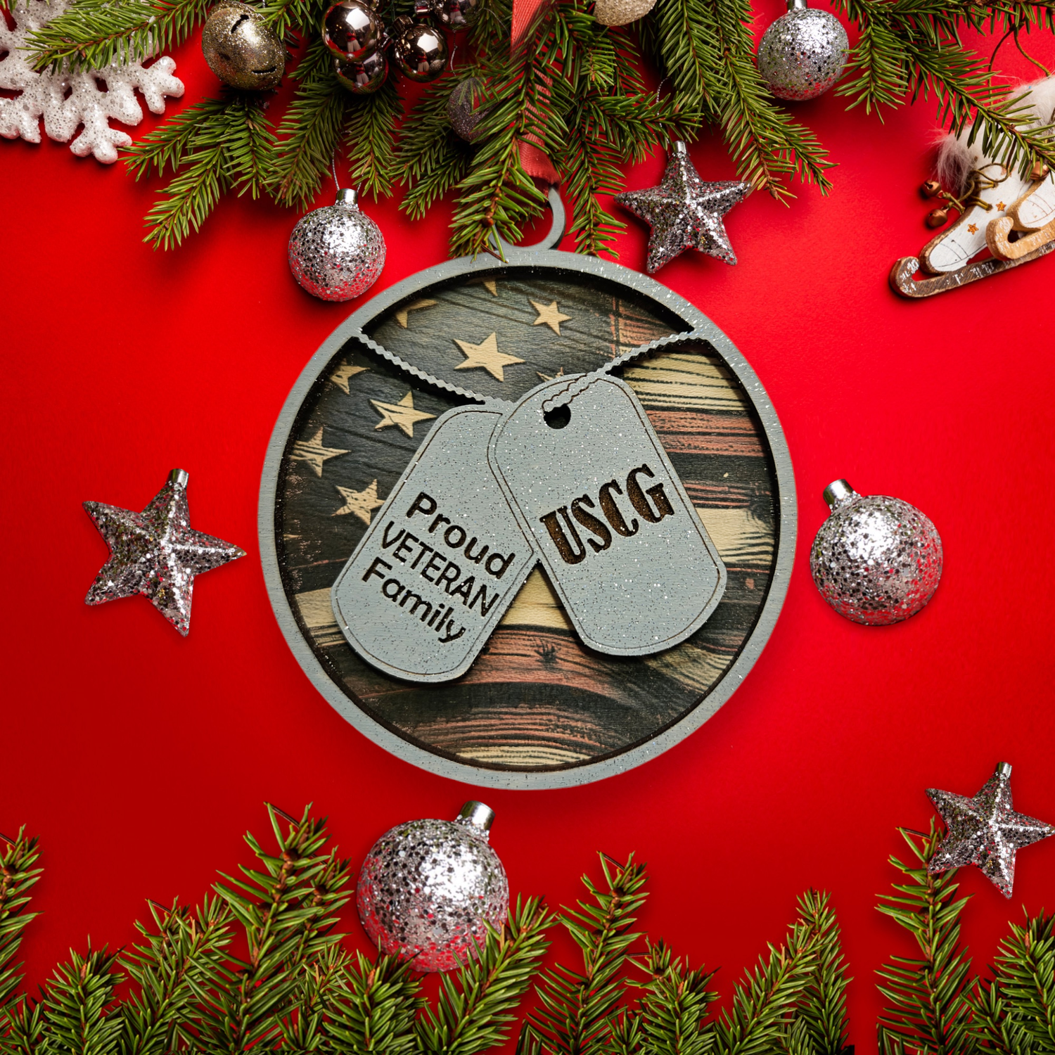 Proud Veteran Family Ornament