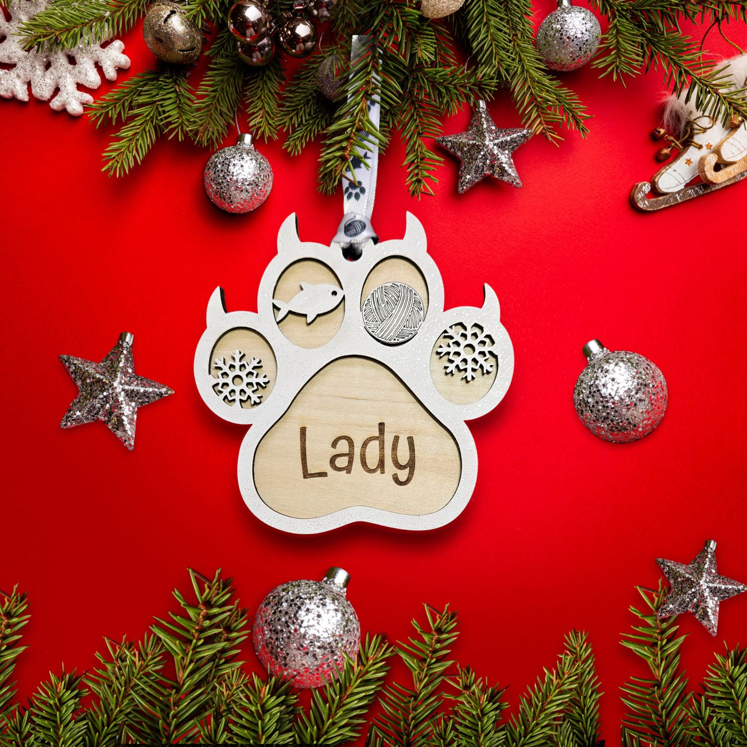 Cat Wooden Ornament