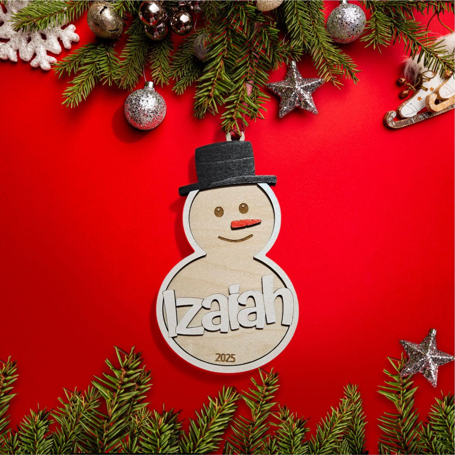 Personalized Wooden Snowman Ornaments – Custom Name Christmas Keepsake (2025)