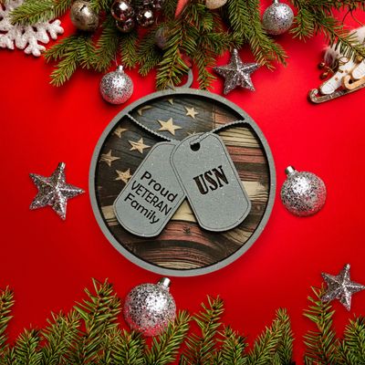 Proud Veteran Family Ornament