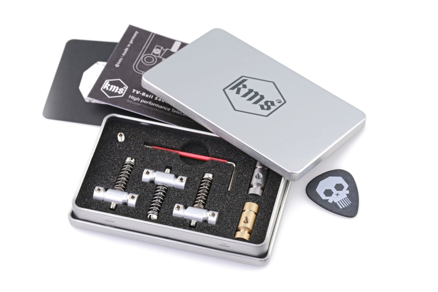 TV-Rails, Aluminum Set, Compensated Tele® Bridge Saddles TV-Rails, Aluminum Set, Compensated Tele® Bridge Saddles, Finish: Unaged