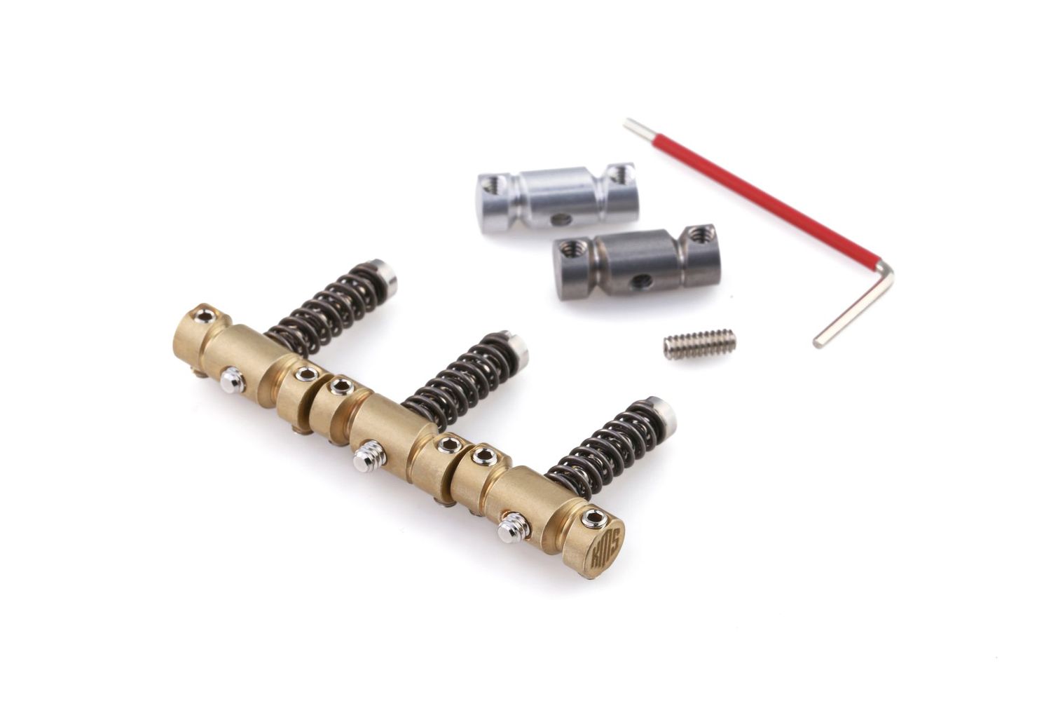 TV-Rails Brass 3+2 Set — Compensated Tele-Style Saddles