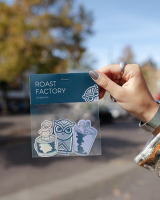 Roast Factory glitter stickers