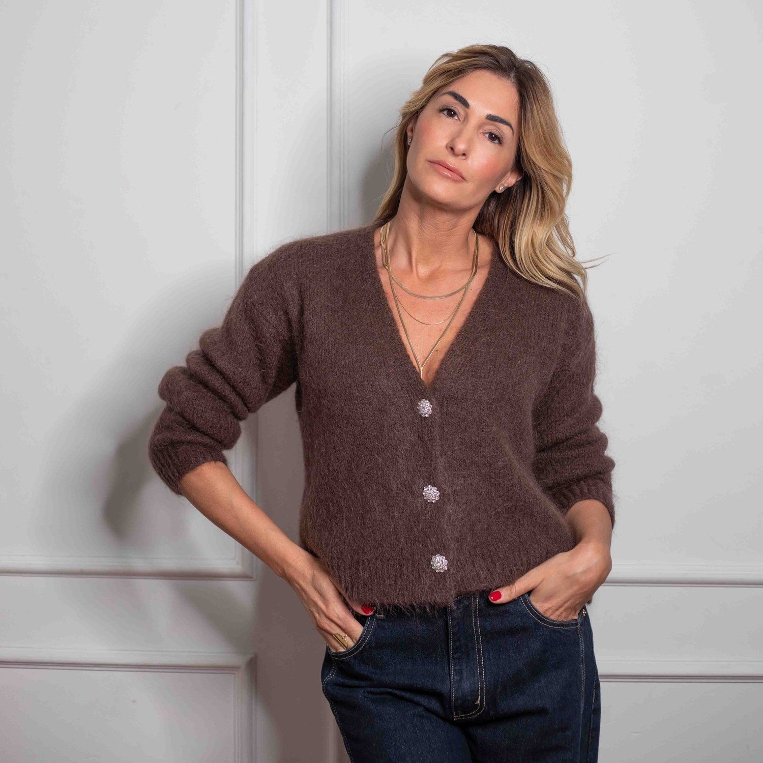 Mohair kardiganas