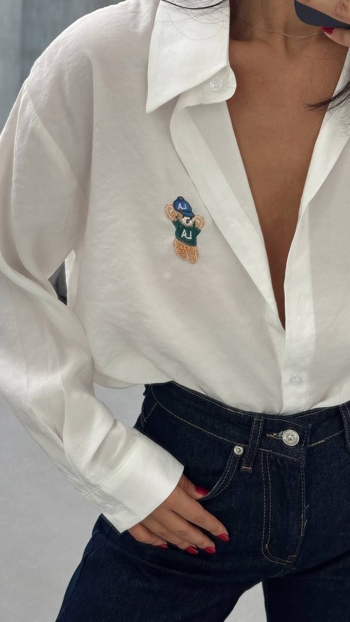 Teddy bear shirt white