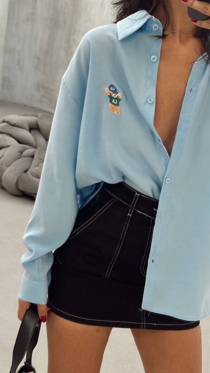 Teddy bear shirt baby blue 