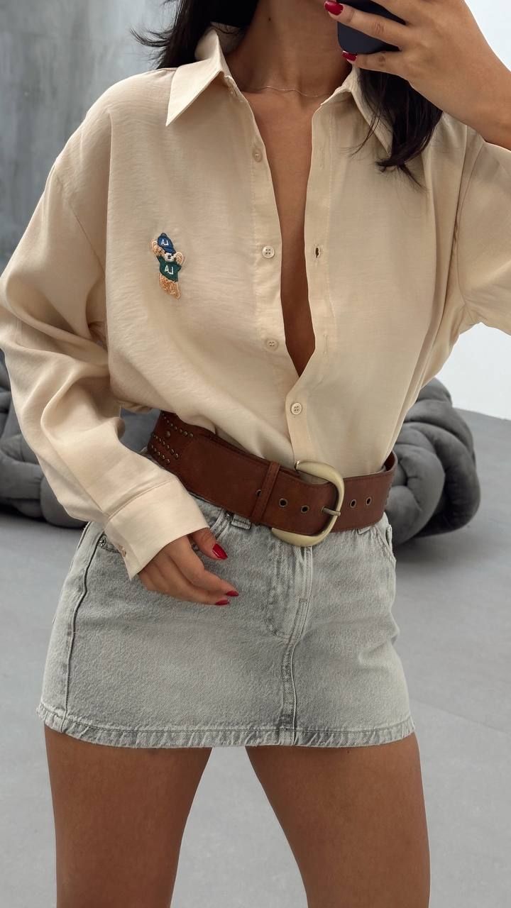 Teddy bear shirt baby beige 