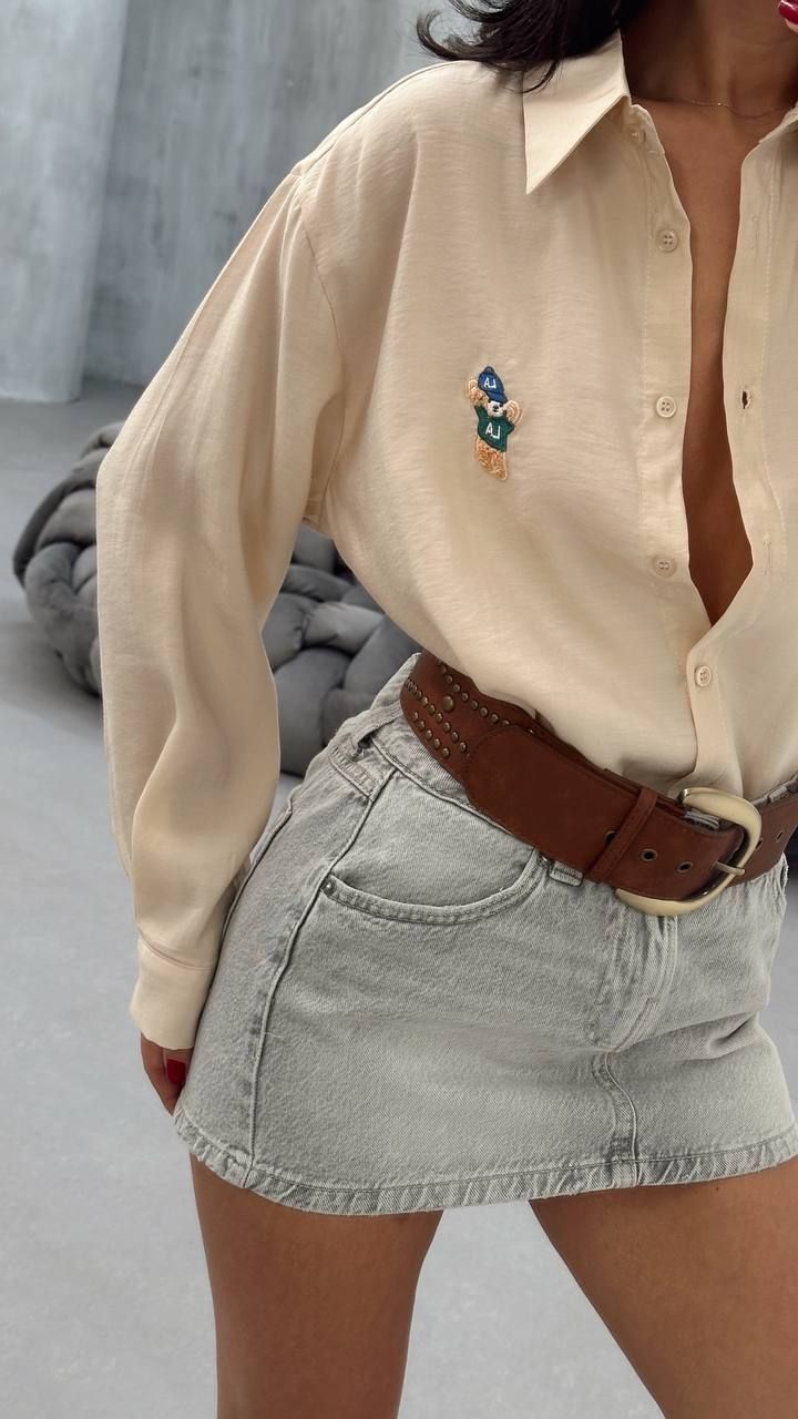 Teddy bear shirt baby beige 
