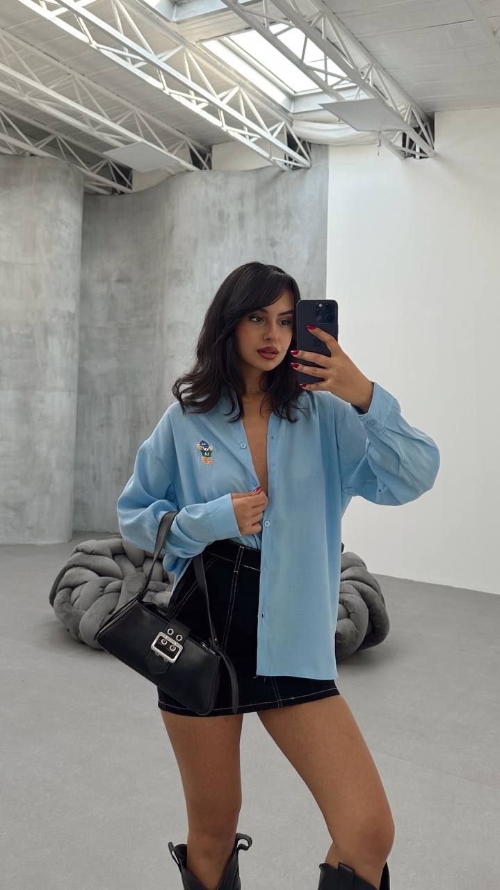 Teddy bear shirt baby blue 