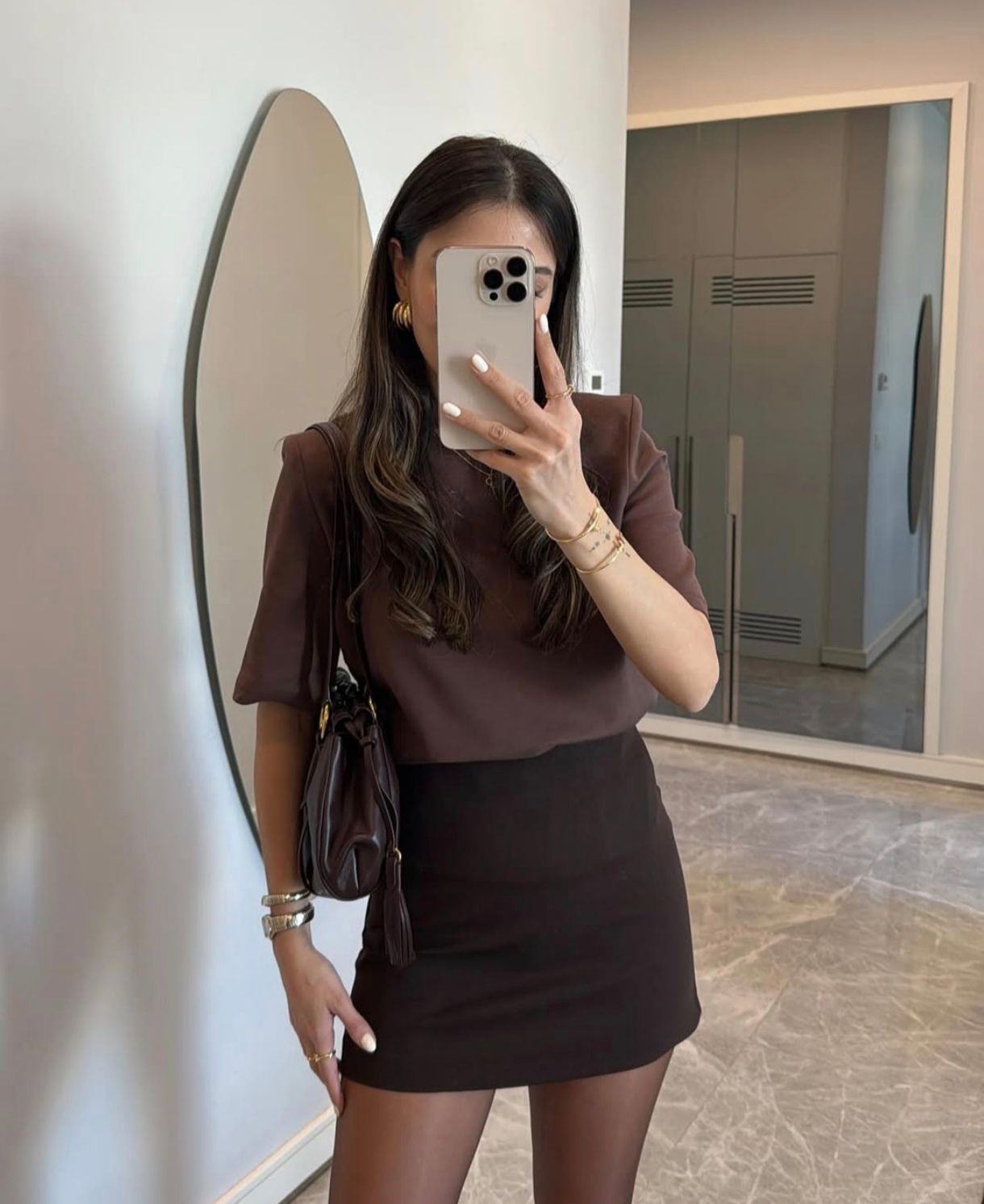 Baziniai marškinėliai Brown