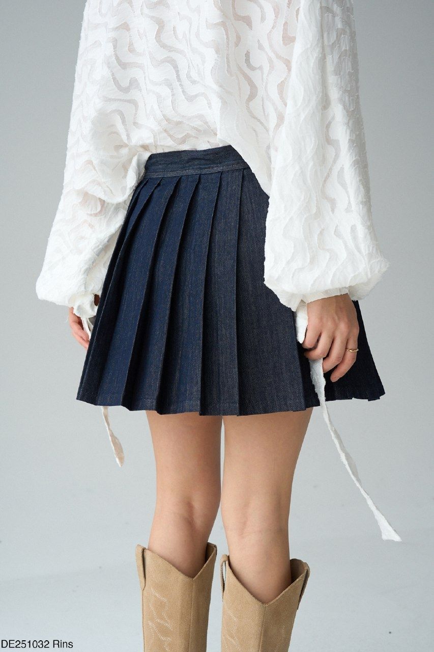Klostuotas denim sijonas