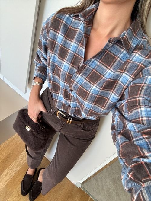 Marškiniai blue/brown 