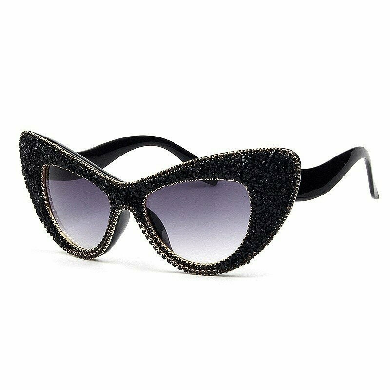 Black Glitter Fancy Cat eye