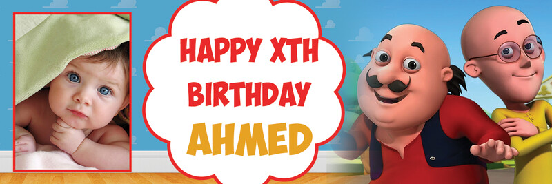 Motu Patlu Cartoon Birthday Banners