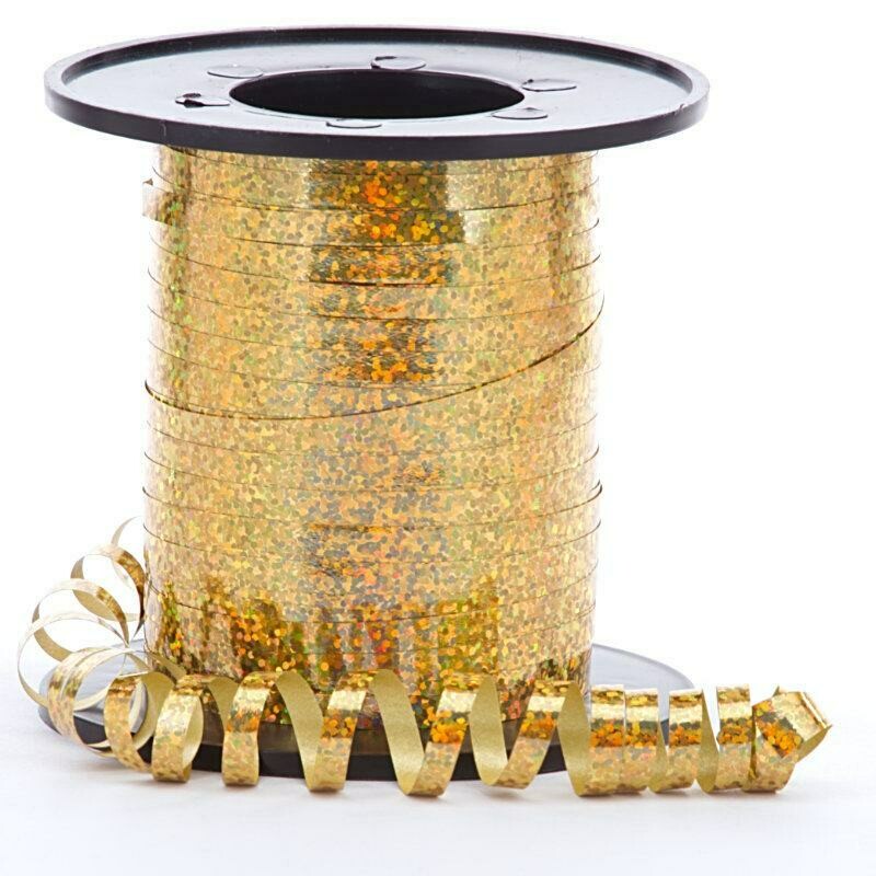 Gold Sparkle Holographic Curling Ribbon