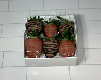 Red & Dark Drizzled Chocolate Covered Strawberries