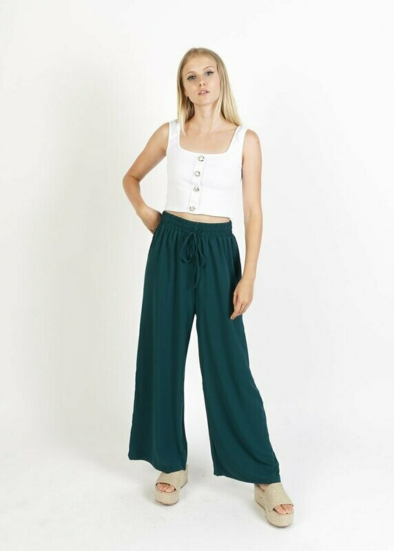 Pantalón fluido verde pato