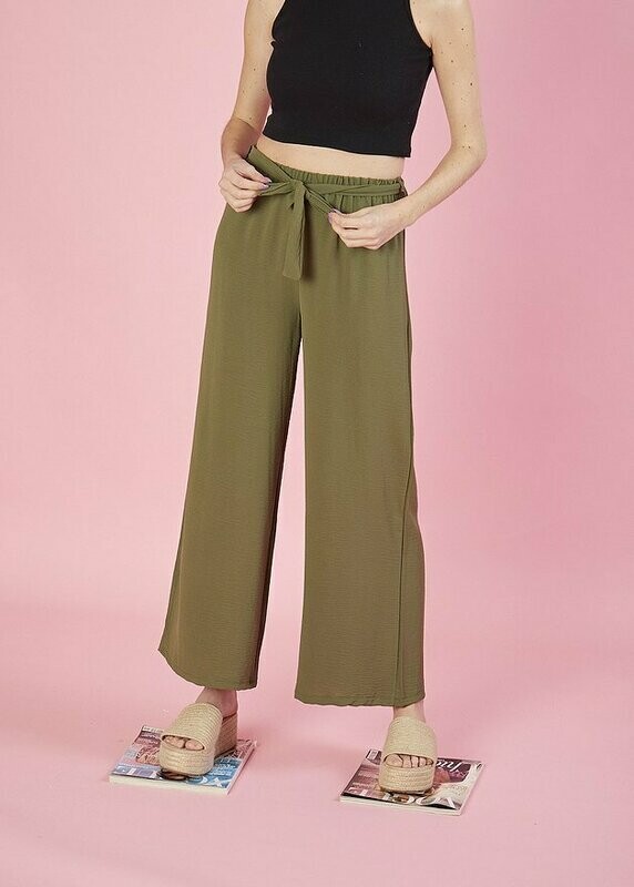 Pantalón ancho verde kaki